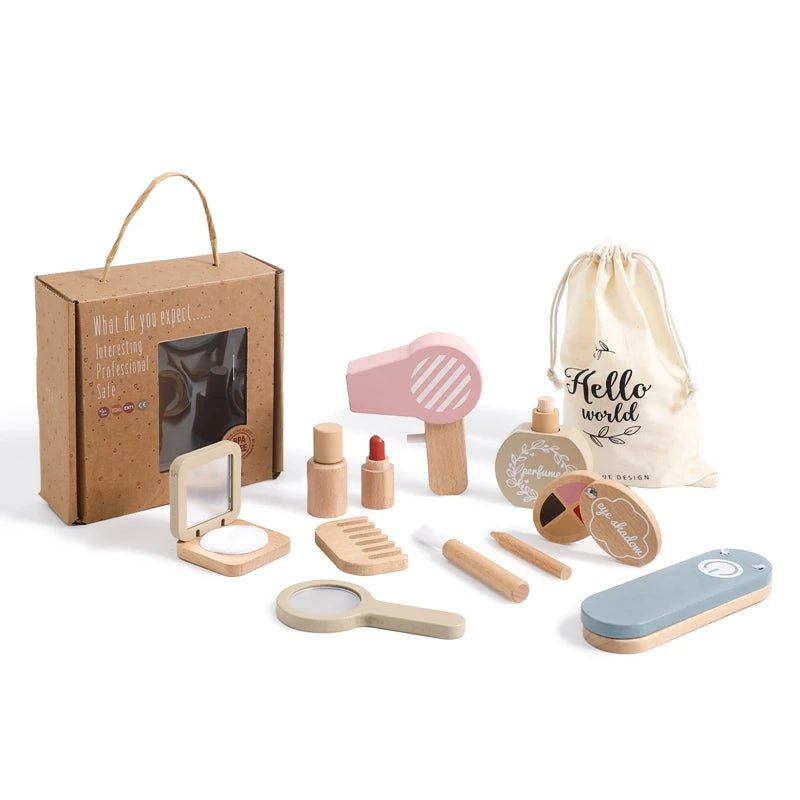 Kit de Autocuidado Montessori em Madeira - Brinquedo Montessori #Product_type# - Desenvolvimento infantil