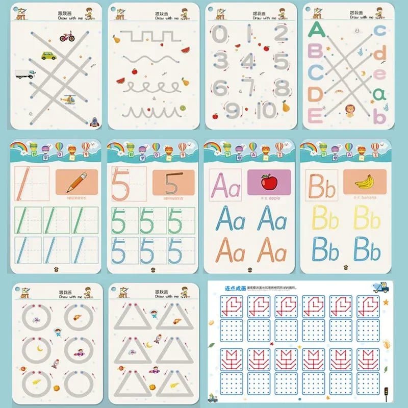 Livro de Exercícios com Traçado de Linhas - Brinquedo Montessori #Product_type# - Desenvolvimento infantil