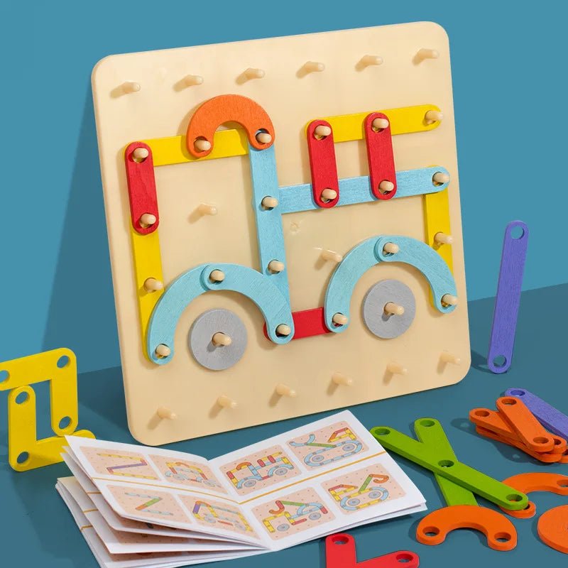Quebra - Cabeça Geométrico Montessori - Geoboard - Brinquedo Montessori #Product_type# - Desenvolvimento infantil