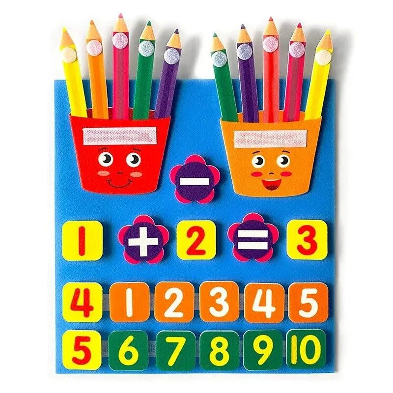 Quadro de Aprendizado em Feltro - Brinquedo Montessori #Product_type# - Desenvolvimento infantil