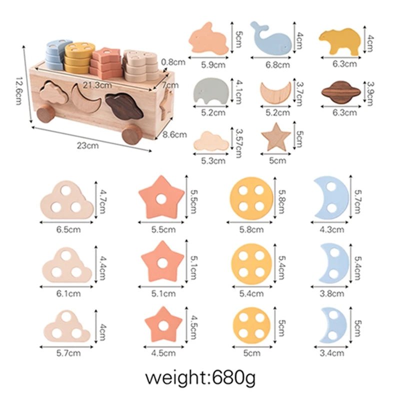 Carro de Encaixe Montessori - Brinquedo Montessori #Product_type# - Desenvolvimento infantil