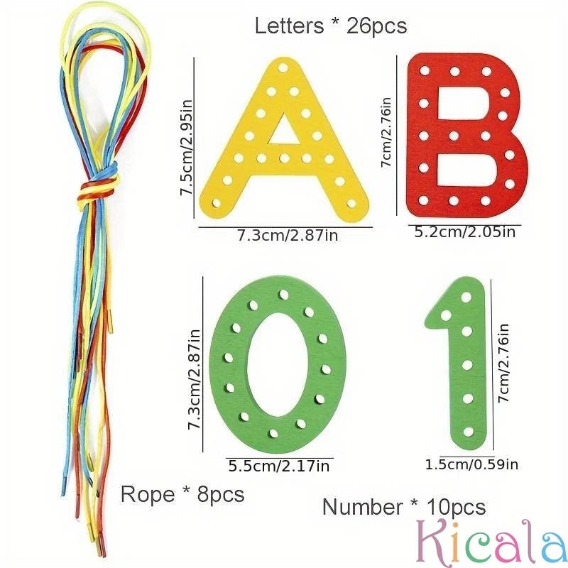 Alfabeto e Números - Alinhavo - Brinquedo Montessori #Product_type# - Desenvolvimento infantil
