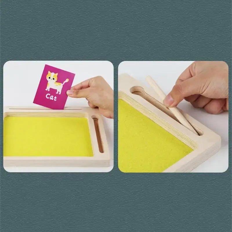Bandeja de Areia de Madeira - Montessori - Brinquedo Montessori #Product_type# - Desenvolvimento infantil