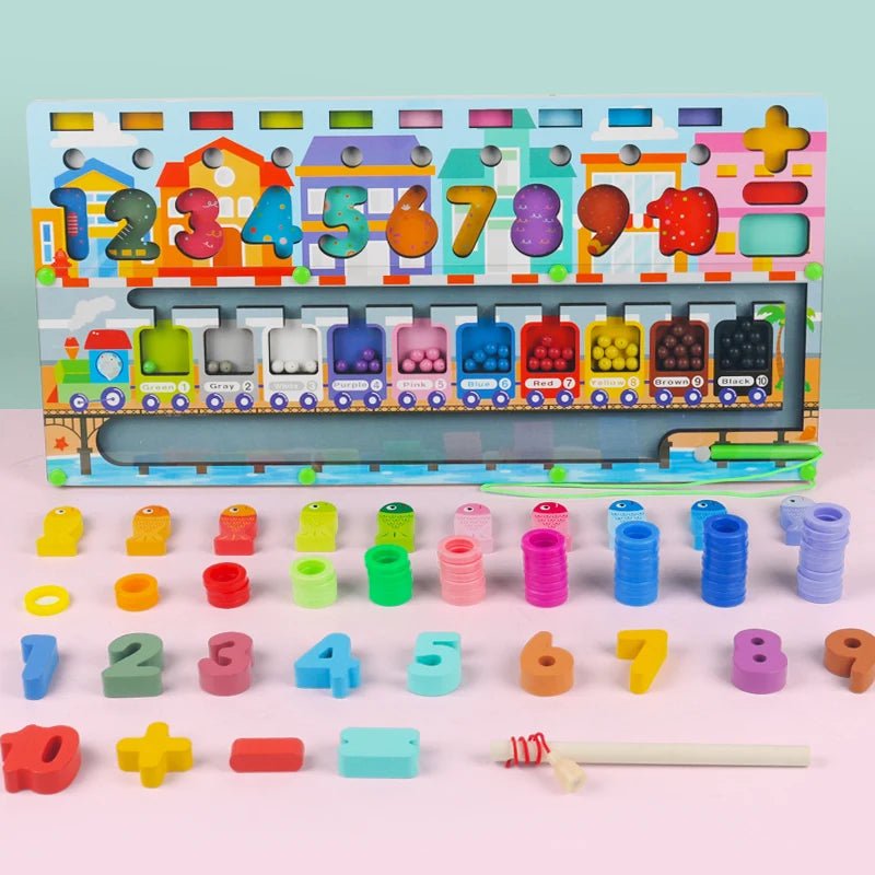 Tabuleiro Montessori de Matemática e Cores - Brinquedo Montessori #Product_type# - Desenvolvimento infantil