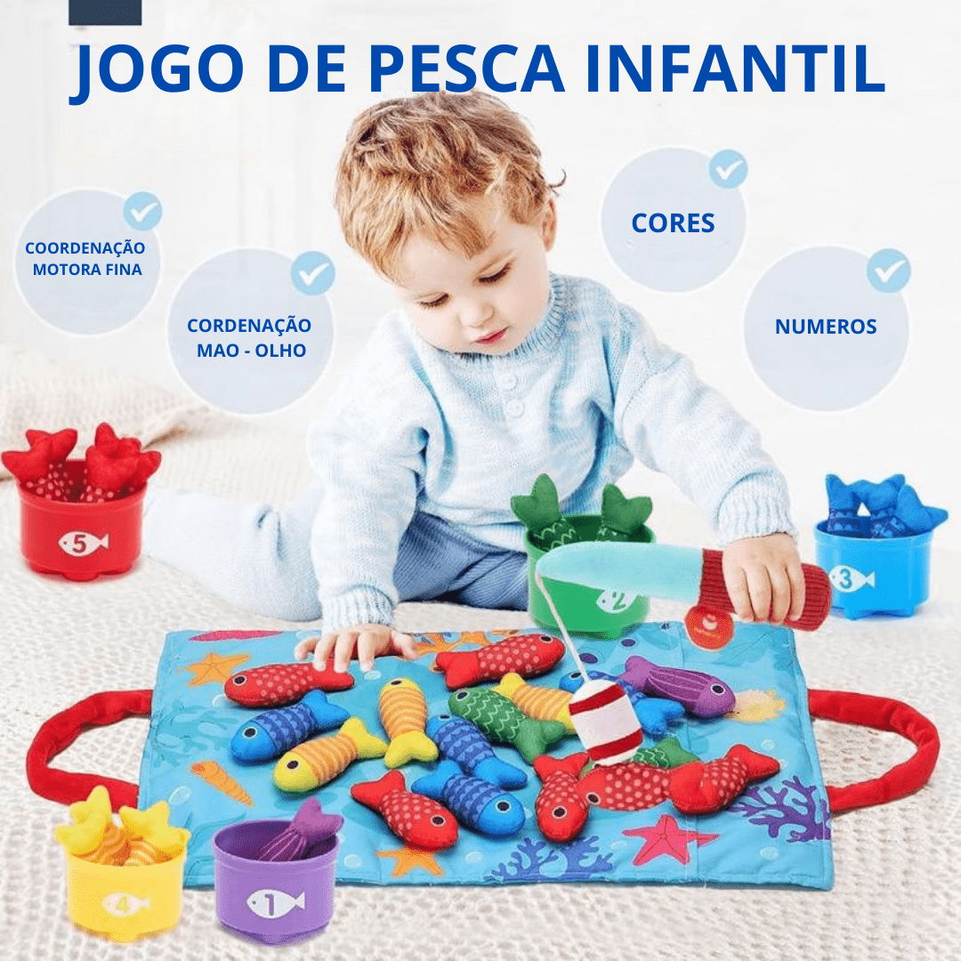 Brinquedo Pesca em Tecido - Brinquedo Montessori #Product_type# - Desenvolvimento infantil