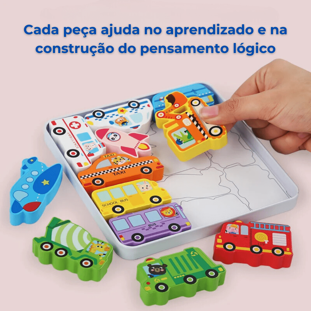 Quebra - Cabeça de Madeira 3D - Brinquedo Montessori #Product_type# - Desenvolvimento infantil