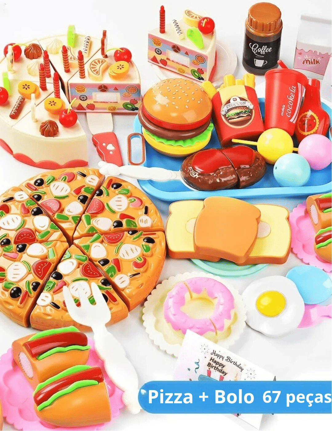 Brinquedo Alimentos com Simulação de Corte - Brinquedo Montessori #Product_type# - Desenvolvimento infantil