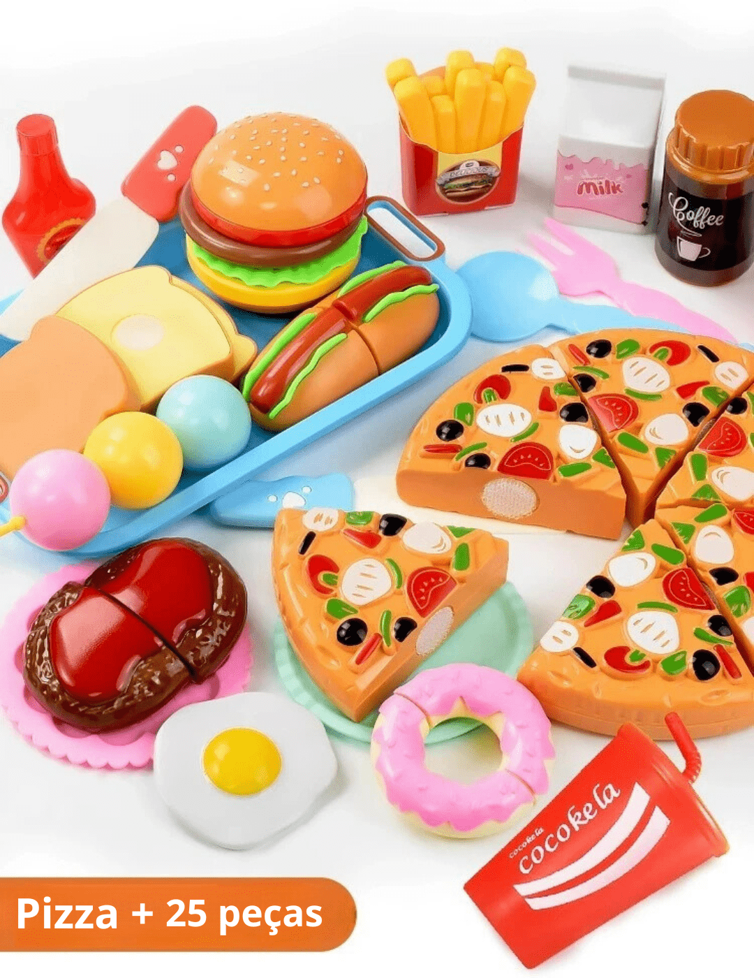 Brinquedo Alimentos com Simulação de Corte - Brinquedo Montessori #Product_type# - Desenvolvimento infantil