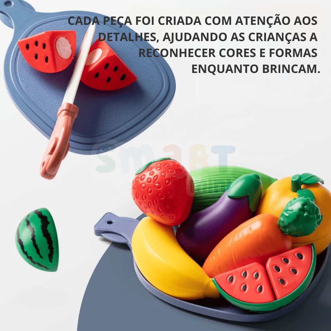 Conjunto de Corte de Frutas e Legumes - Brinquedo Montessori #Product_type# - Desenvolvimento infantil