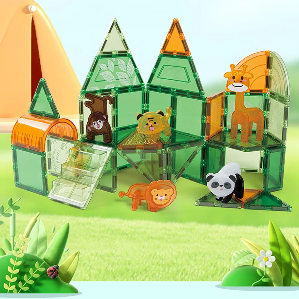 Blocos Magnéticos - Animais - Brinquedo Montessori #Product_type# - Desenvolvimento infantil