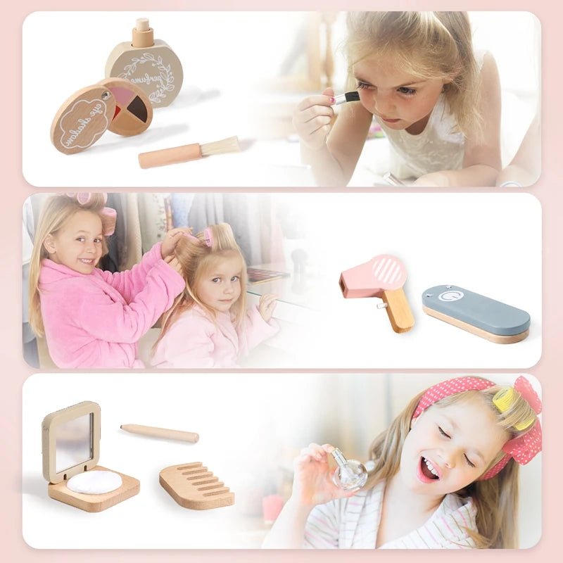 Kit de Autocuidado Montessori em Madeira - Brinquedo Montessori #Product_type# - Desenvolvimento infantil