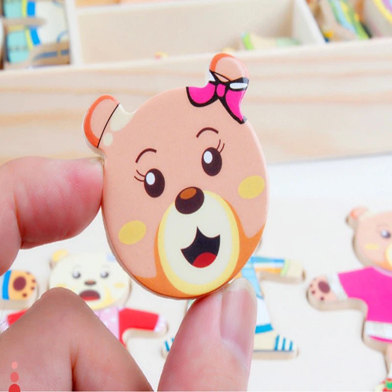 Jogo Montessori - Vestindo Ursinhos - Brinquedo Montessori #Product_type# - Desenvolvimento infantil