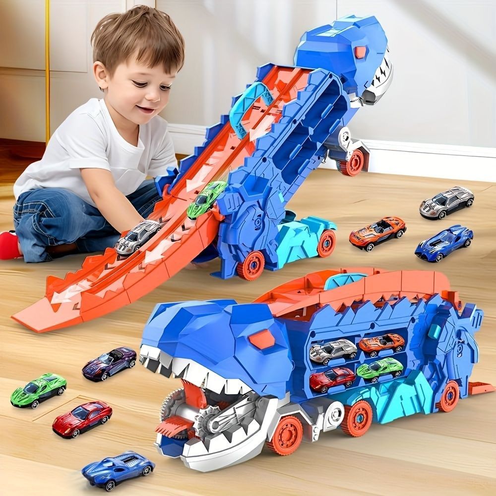 Carreta Dino Transform - Pista Carros - Brinquedo Montessori #Product_type# - Desenvolvimento infantil