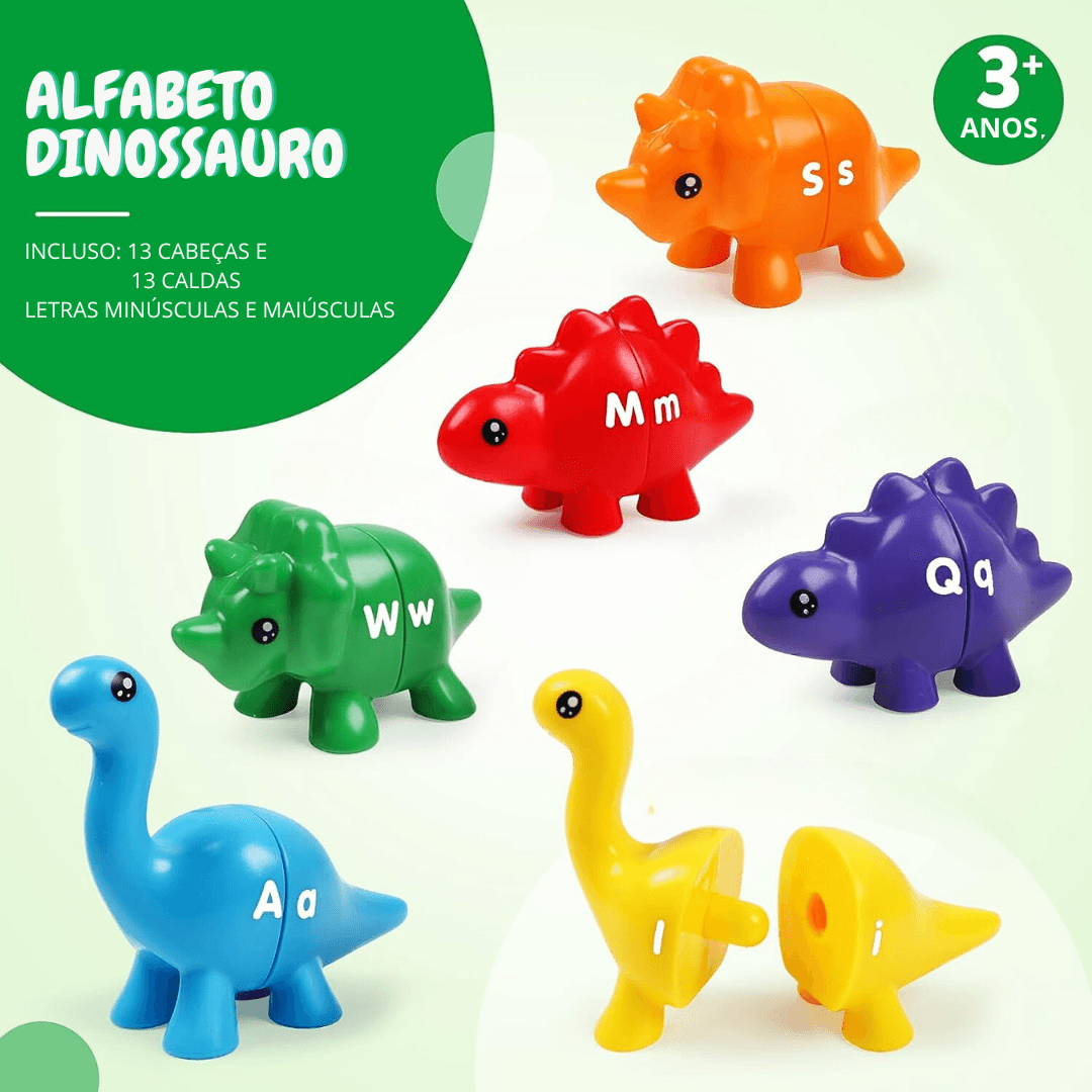 Dino ABC: Brinquedo Educativo Montessori de Letras - Brinquedo Montessori #Product_type# - Desenvolvimento infantil