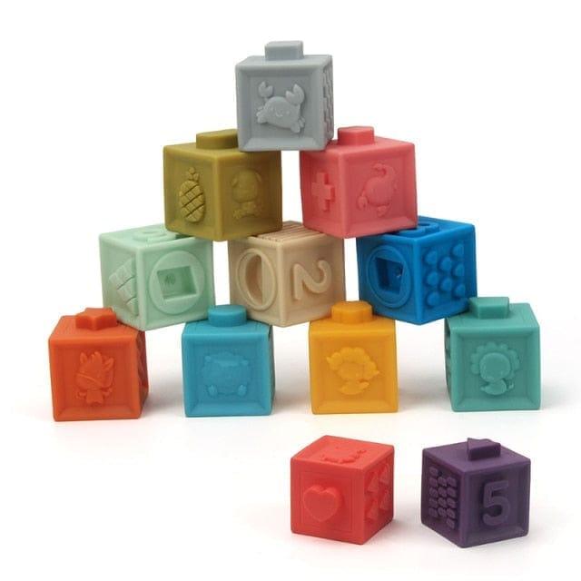 Cubos Mordedores de Silicone Macios Para Bebês - Brinquedo Montessori #Product_type# - Desenvolvimento infantil