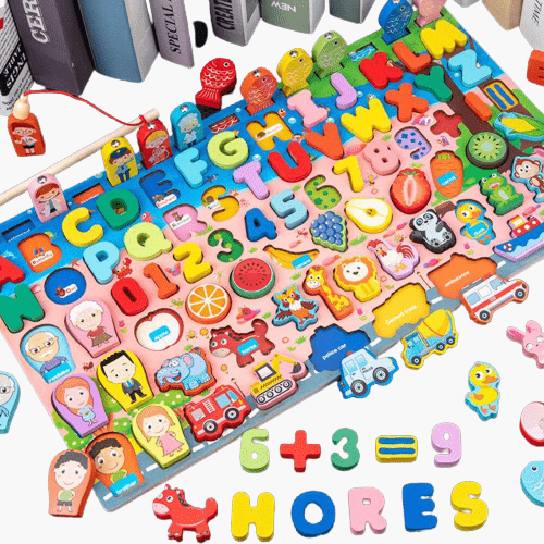 Tabuleiro para Alfabetização 7 em 1 - Brinquedo Montessori #Product_type# - Desenvolvimento infantil