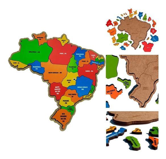 Quebra - Cabeça Mapa do Brasil - Brinquedo Educativo - Brinquedo Montessori #Product_type# - Desenvolvimento infantil