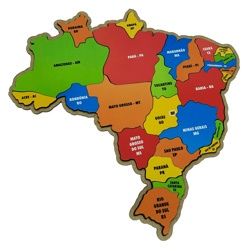 Quebra - Cabeça Mapa do Brasil - Brinquedo Educativo - Brinquedo Montessori #Product_type# - Desenvolvimento infantil