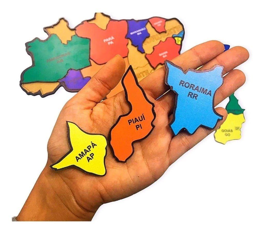 Quebra - Cabeça Mapa do Brasil - Brinquedo Educativo - Brinquedo Montessori #Product_type# - Desenvolvimento infantil