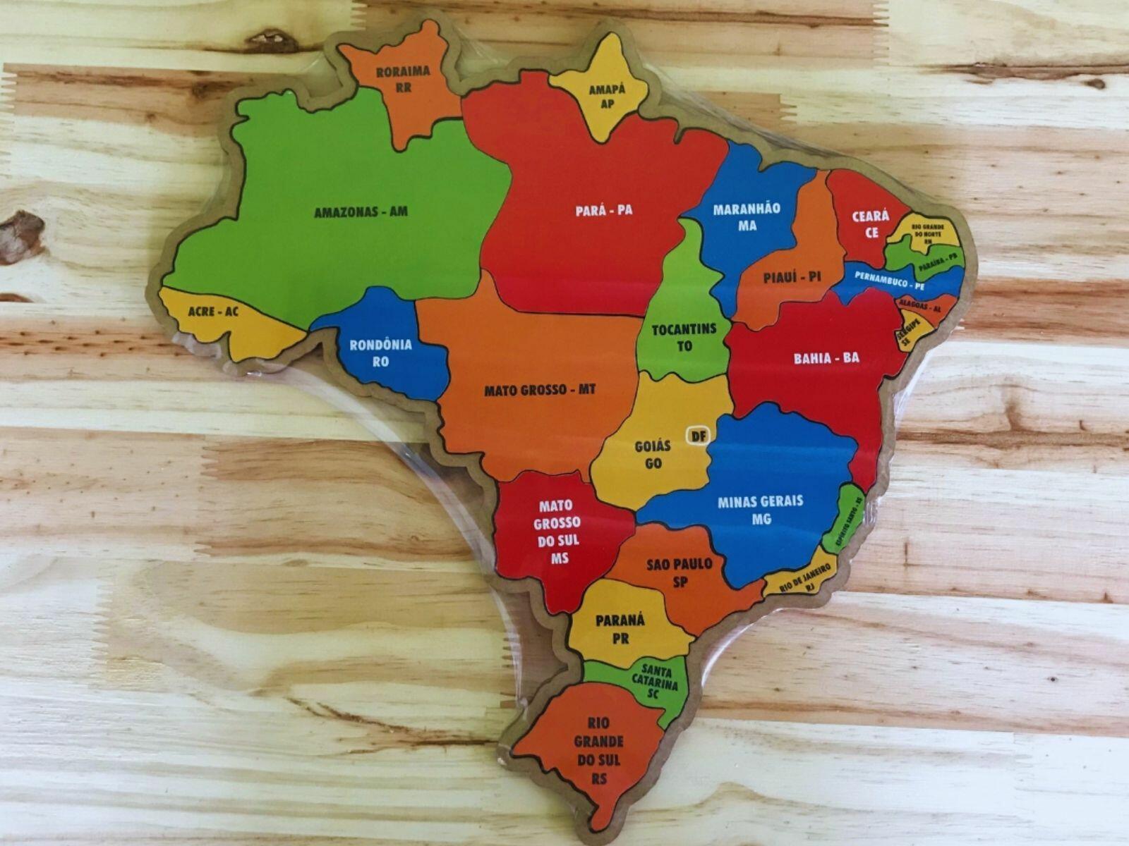 Quebra - Cabeça Mapa do Brasil - Brinquedo Educativo - Brinquedo Montessori #Product_type# - Desenvolvimento infantil