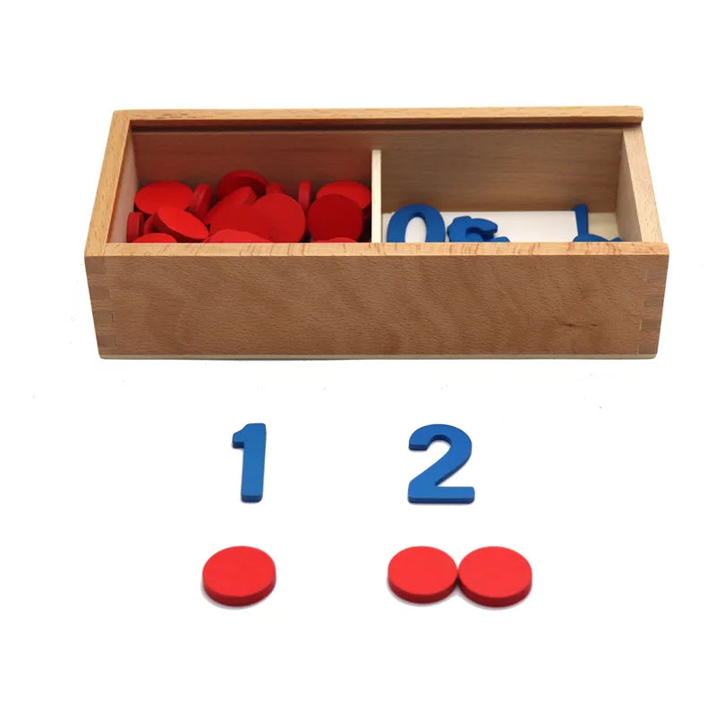 Material Educativo de Madeira - Jogo de Contagem e Matemática Montessori