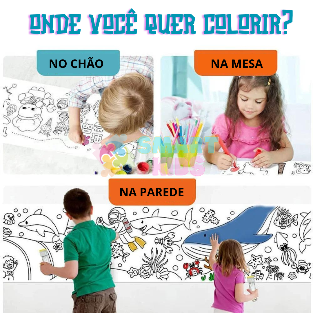 Rolo de Desenhos para Colorir e Pintar