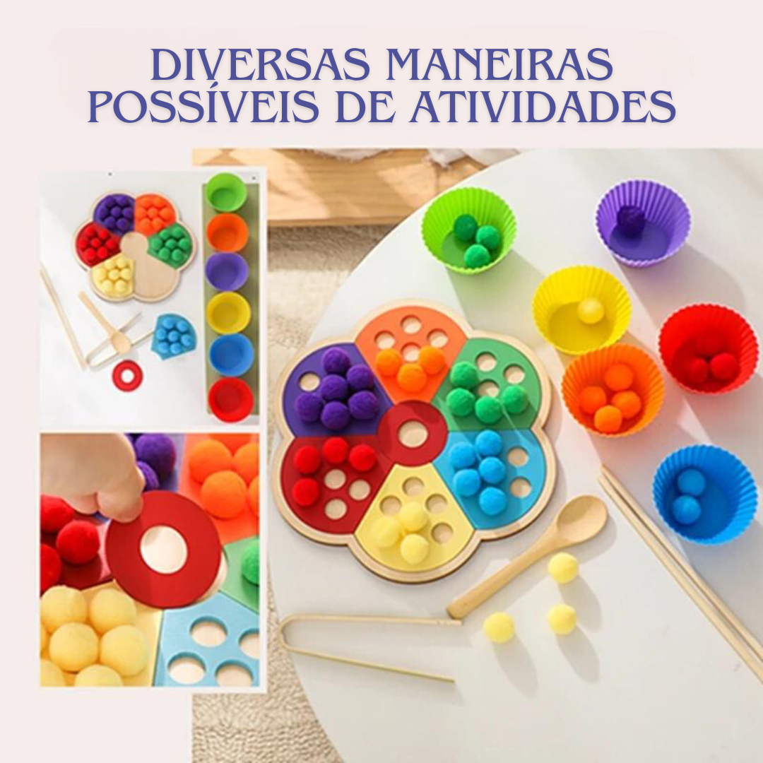 Brinquedo Montessori de Tabuleiro Cores