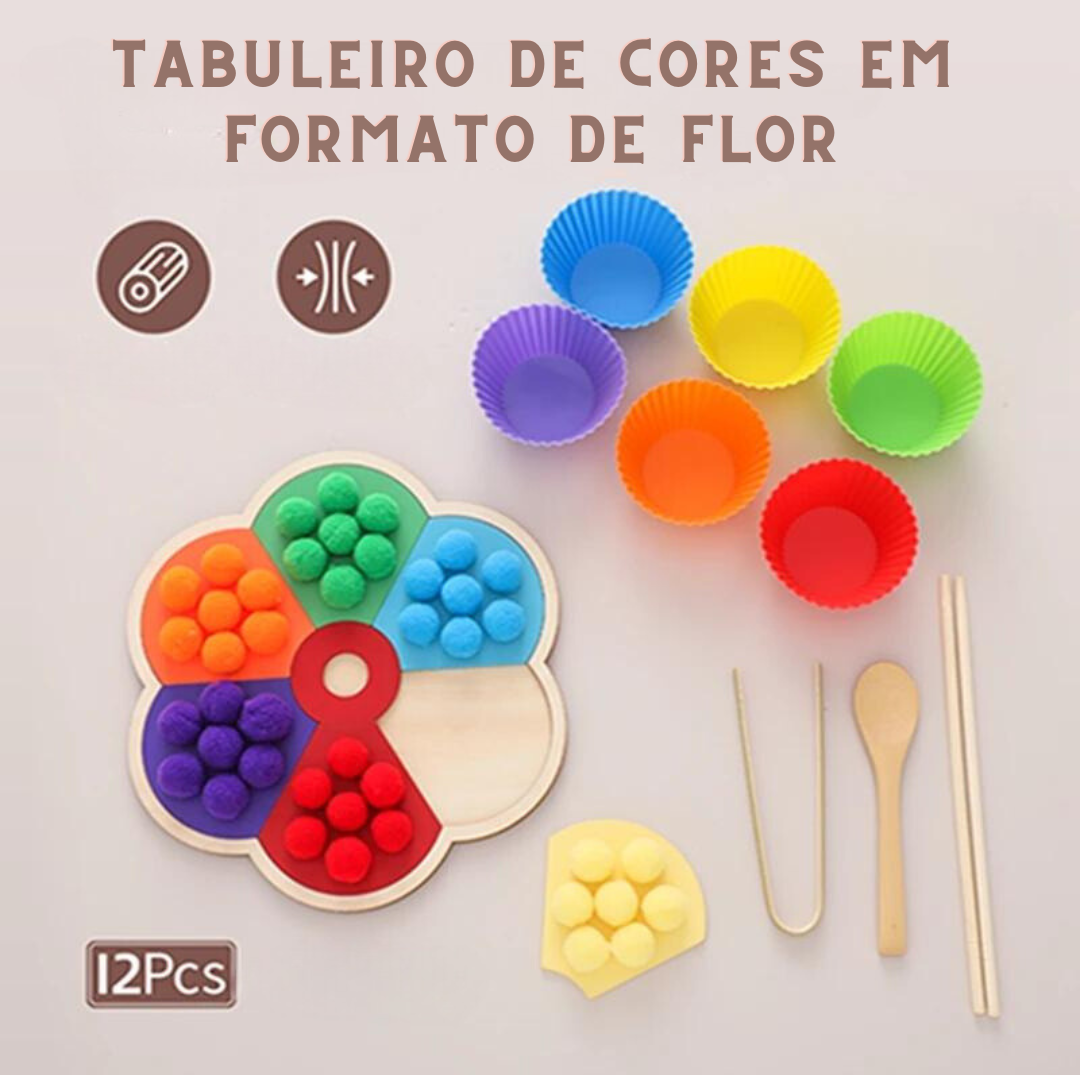 Brinquedo Montessori de Tabuleiro Cores