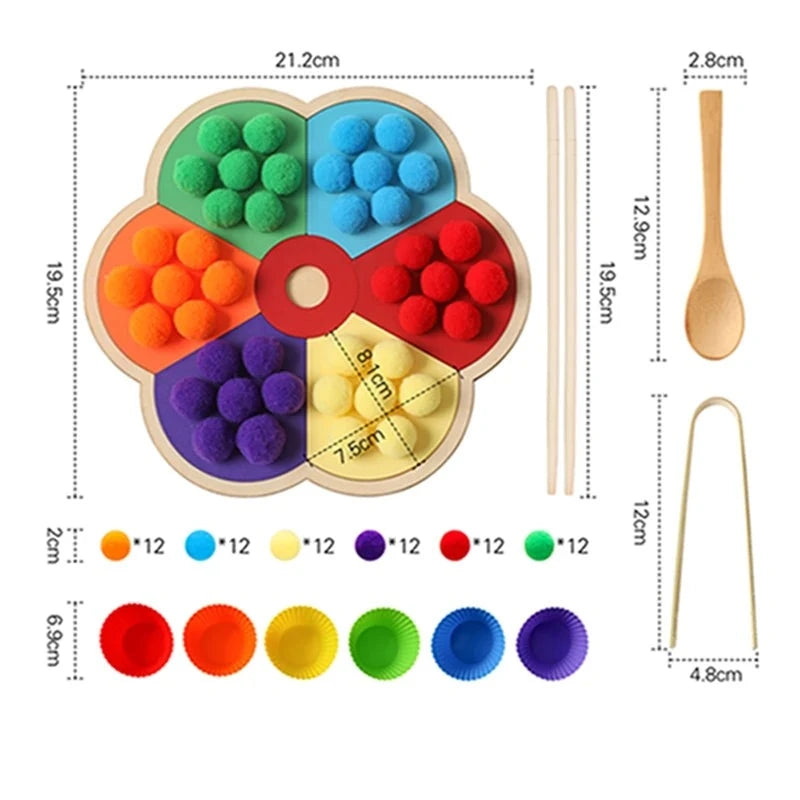 Brinquedo Montessori de Tabuleiro Cores