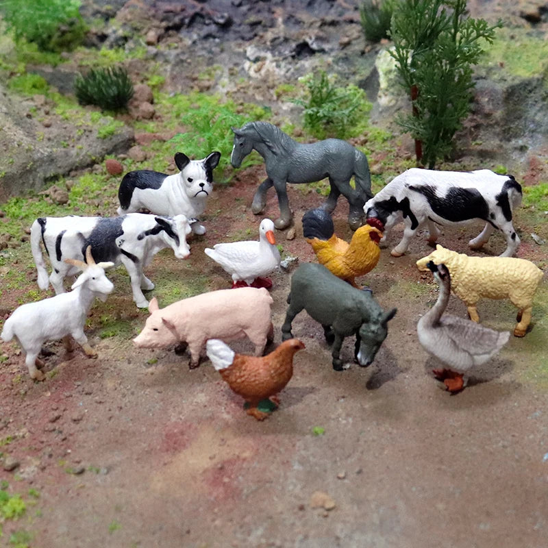 Miniaturas de Animais da Fazenda e Selva