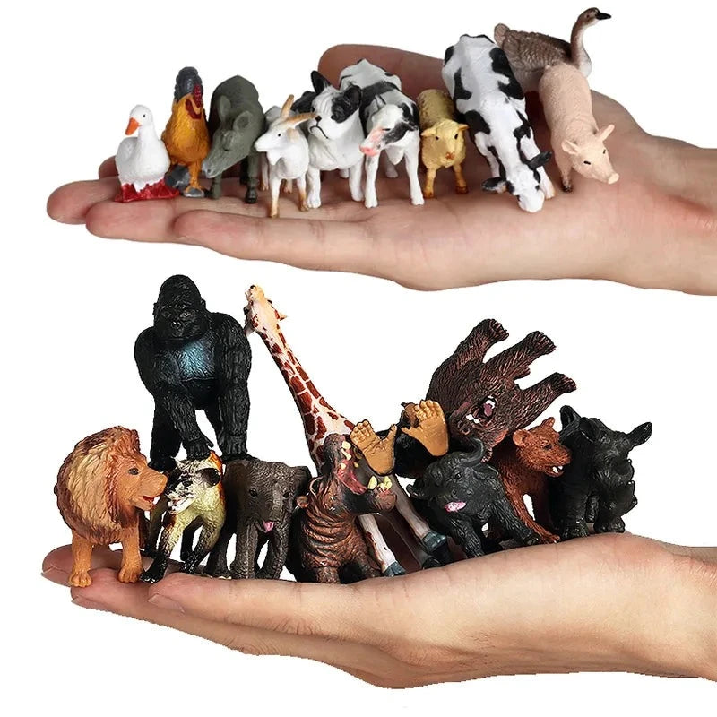 Miniaturas de Animais da Fazenda e Selva