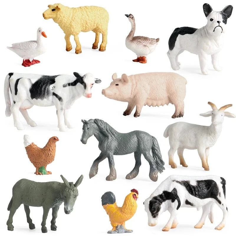 Miniaturas de Animais da Fazenda e Selva