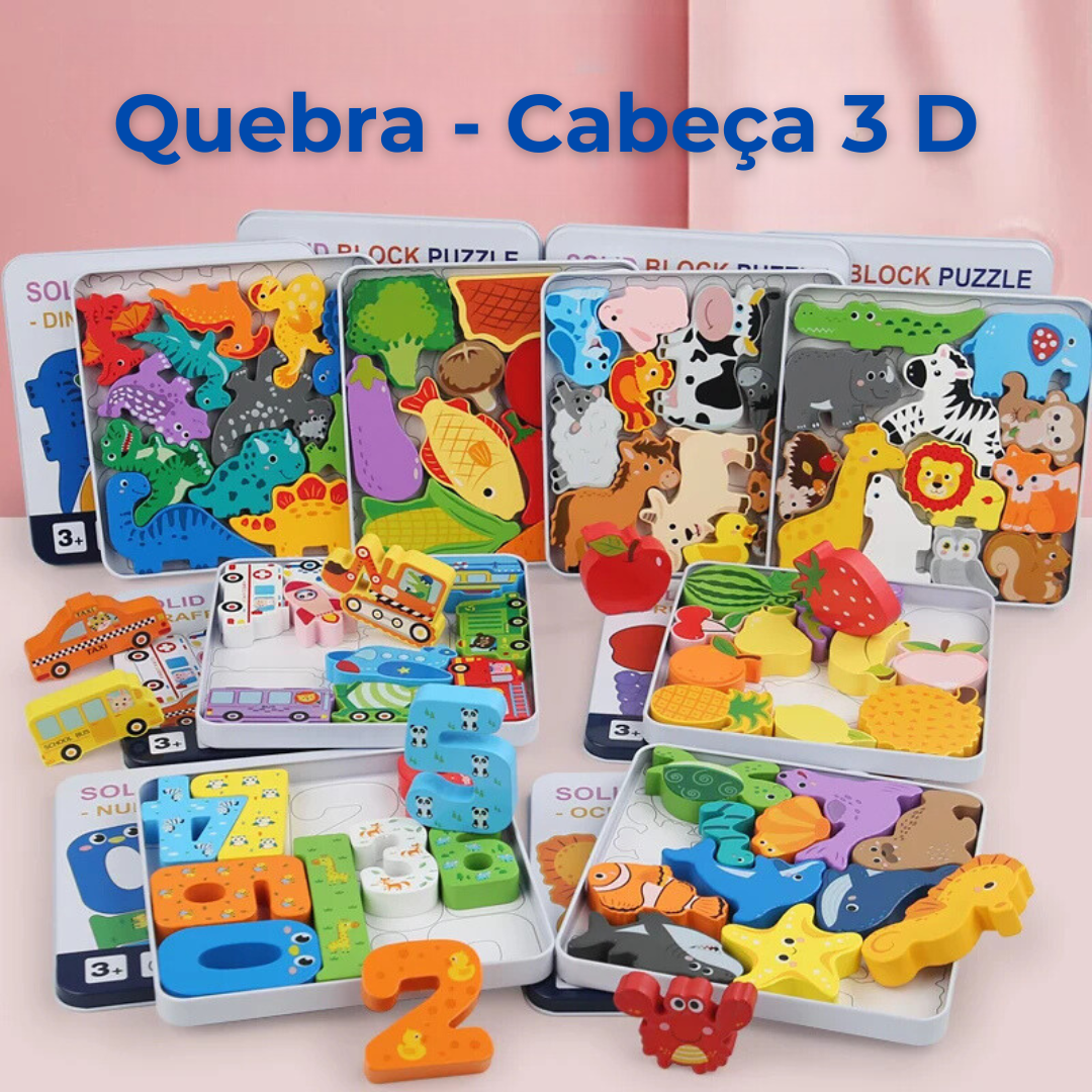 Quebra-Cabeça de Madeira 3D