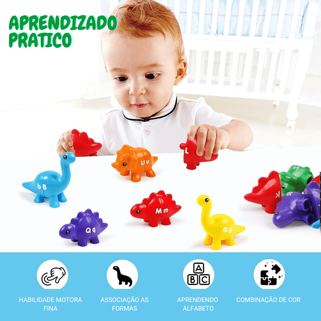 Dino ABC: Brinquedo Educativo Montessori de Letras - Smart Kids 