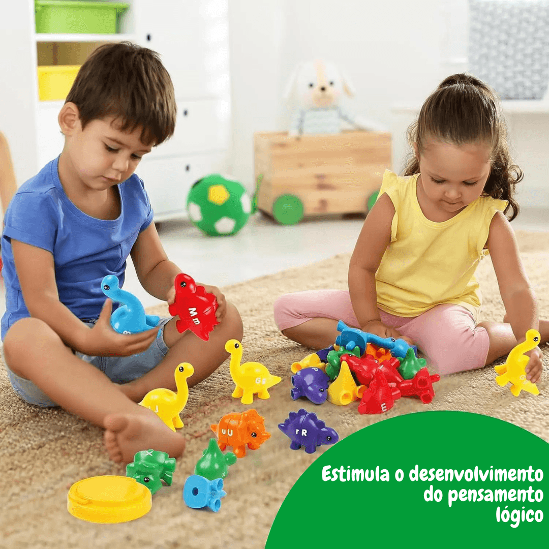 Dino ABC: Brinquedo Educativo Montessori de Letras - Smart Kids 